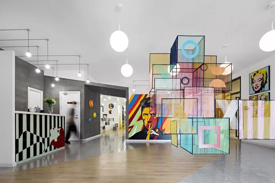 辦公室藝術裝置隔斷實景圖