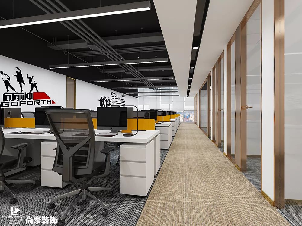 金融公司辦公室開放區(qū)裝修圖