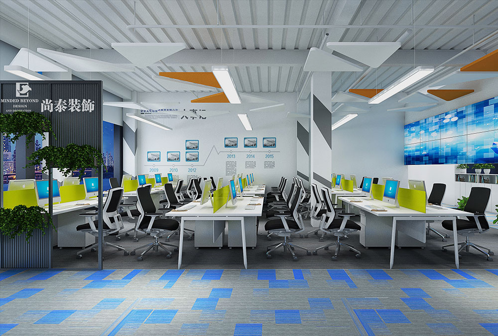 深圳前?；鹦℃?zhèn)金融科技公司辦公室設(shè)計(jì)效果圖 