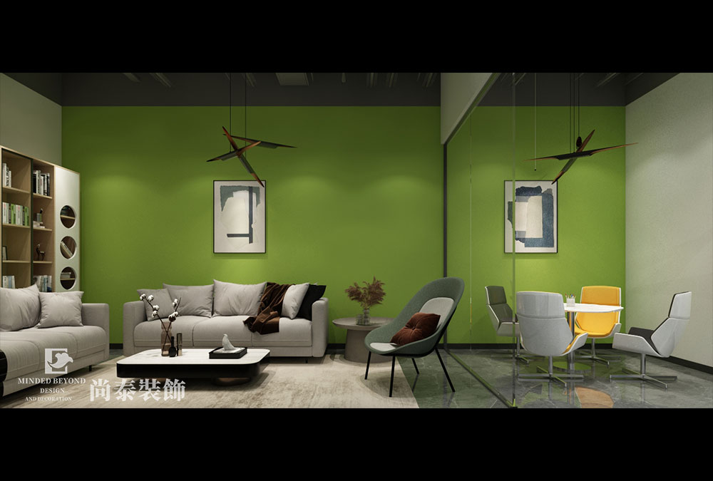 200平米現(xiàn)代科技風(fēng)格辦公室洽談區(qū)裝修設(shè)計