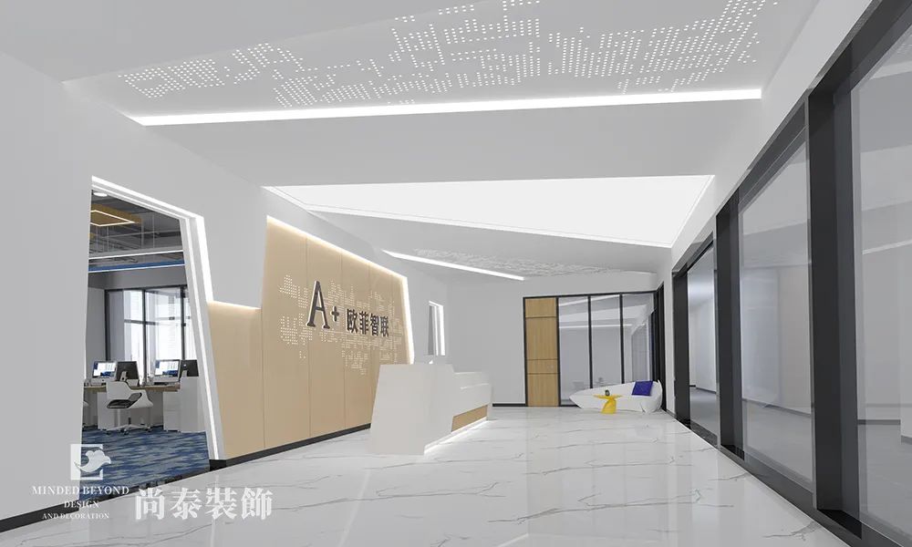科技公司辦公室前廳裝修效果圖