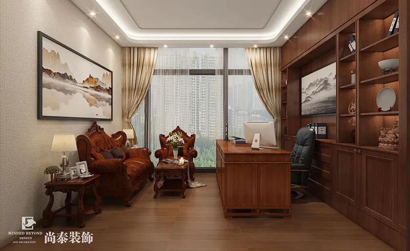 200㎡新中式總經(jīng)理辦公室設計效果圖