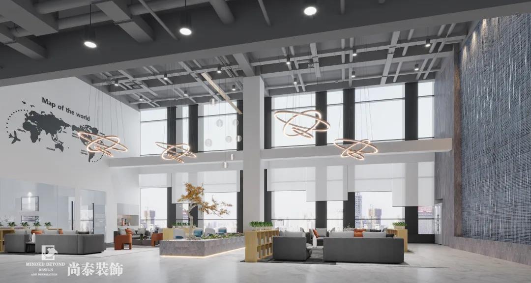 直播帶貨公司辦公室開(kāi)放休閑區(qū)裝修效果圖