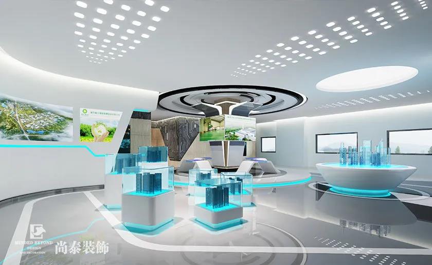 綠色環(huán)保辦公室展廳裝修效果圖