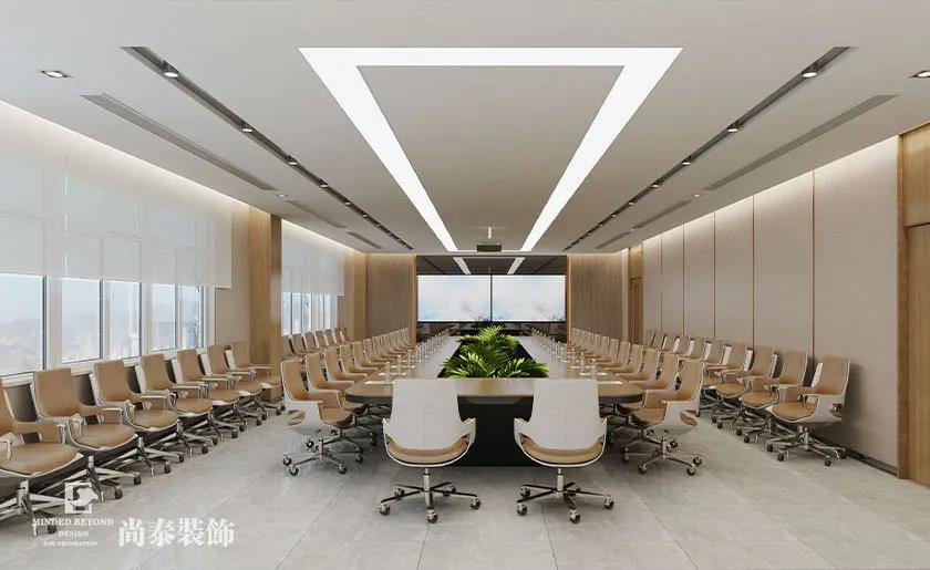 綠色環(huán)保辦公室多功能會議室裝修效果圖