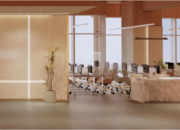 深圳龍崗仁恒夢公園寫字樓1200平米辦公室裝修設(shè)計(jì)案例