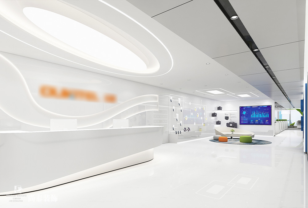 深圳龍華鴻榮源天俊寫字樓1400平米智能科技公司辦公室裝修設(shè)計